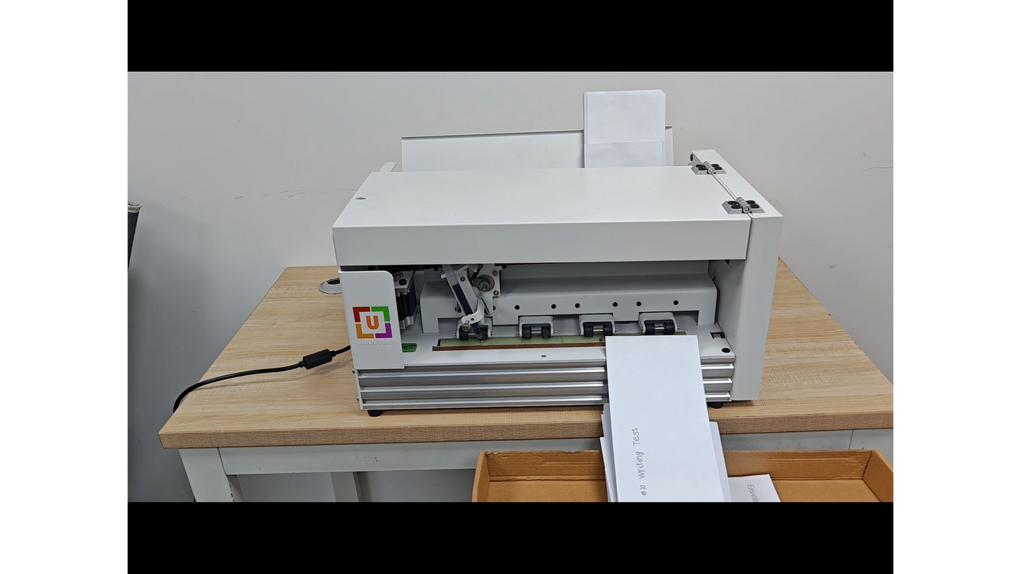 UUNA TEK® iAuto Plus - Machine d'écriture manuscrite avec chargeur/Machine de signature automatique/Machine d'écriture manuscrite pour lettres/Machine d'écriture automatique, écriture jusqu'à 210 lettres, 80 enveloppes à la fois