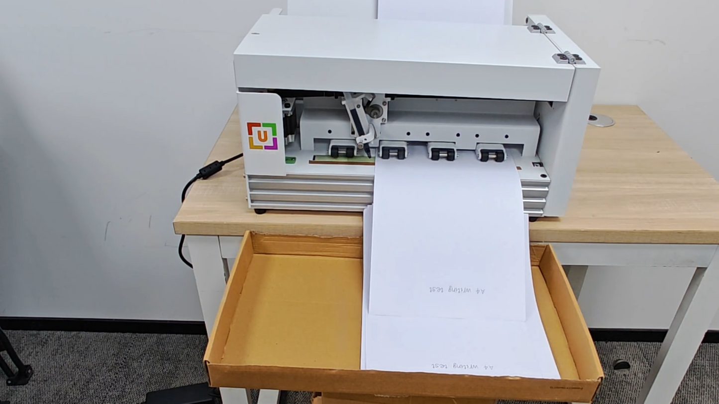 UUNA TEK® iAuto Plus - Machine d'écriture manuscrite avec chargeur/Machine de signature automatique/Machine d'écriture manuscrite pour lettres/Machine d'écriture automatique, écriture jusqu'à 210 lettres, 80 enveloppes à la fois