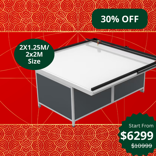UUNA TEK 3.0 - (2X1.25M/2X2M/2X4M) Table à dessin d'architecte et traceur à stylet haut de gamme pré-assemblés pour le dessin architectural