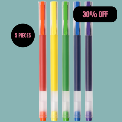 Ensemble de stylos plume à séchage rapide 5 couleurs