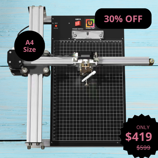 UUNA TEK® iDraw 2.0 - Robot de dessin format A4/Machine à dessiner/Machine à faire les devoirs/Traceur de calligraphie/Robot d'écriture/Traceur à stylo/Graveur laser