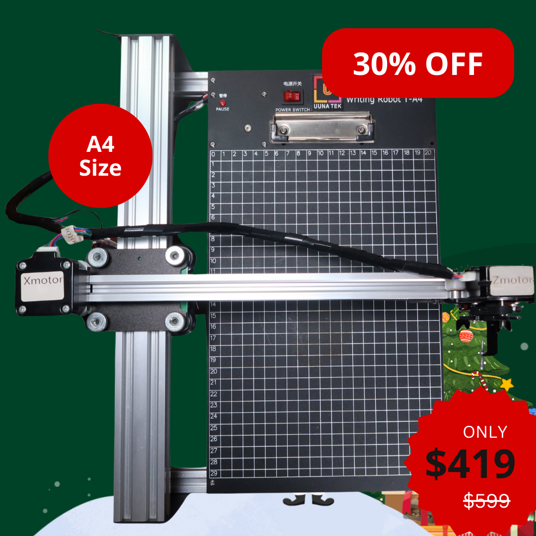 UUNA TEK® iDraw 2.0 - Robot de dessin format A4/Machine à dessiner/Machine à faire les devoirs/Traceur de calligraphie/Robot d'écriture/Traceur à stylo/Graveur laser