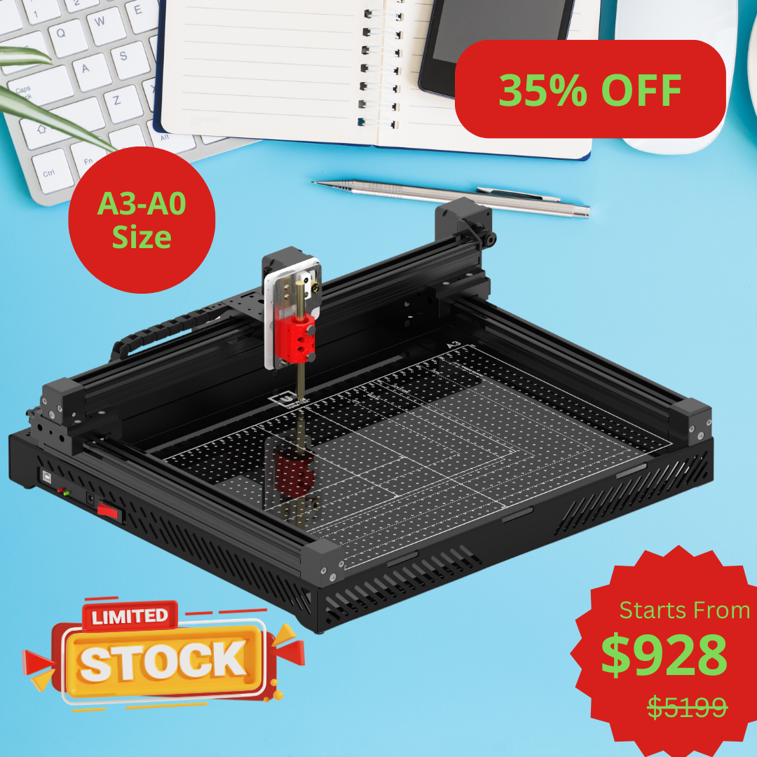 UUNA TEK 3.0 - A3/A2/A1/A0 Size Preassembled Premium All-in-One Pen Plotter Drawing Robot Drawing Machine Writing Machine Signature Machine with WiFi and SD Card - UUNA TEK CO.,LIMITED