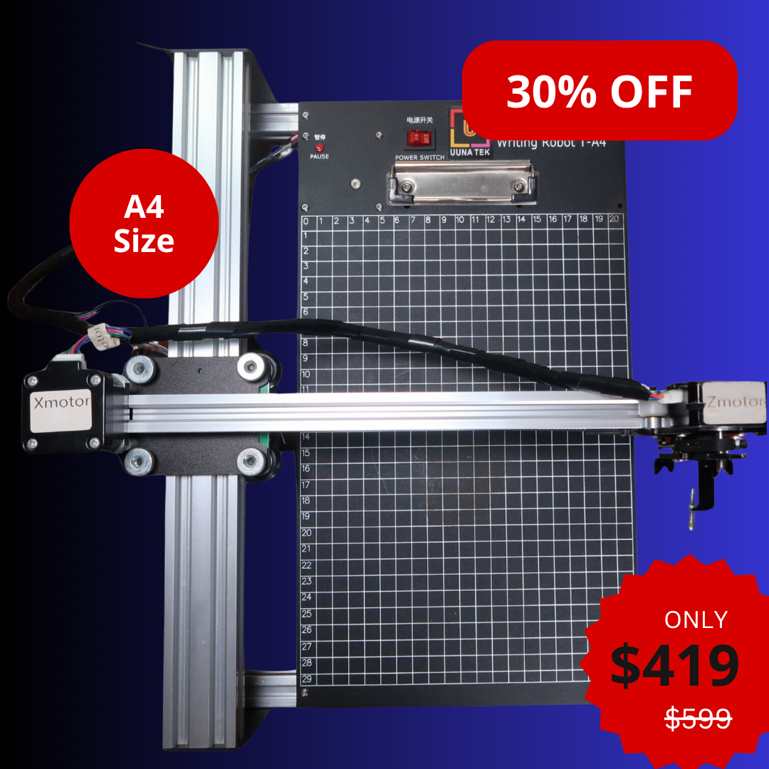 UUNA TEK® iDraw 2.0 - Robot de dessin format A4/Machine à dessiner/Machine à faire les devoirs/Traceur de calligraphie/Robot d'écriture/Traceur à stylo/Graveur laser