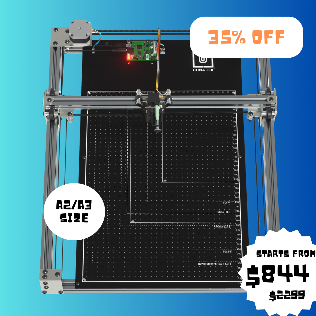 iDraw H SE A3/A2 Tekenrobot voor Kunstenaars, Generatieve Kunst & Handschrijfautomatisering – Combineert de Robuuste iDraw H Hardware met Flexibele Axidraw Software