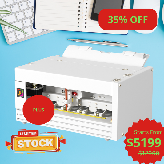 UUNA TEK® iAuto Plus - Machine d'écriture manuscrite avec chargeur/Machine de signature automatique/Machine d'écriture manuscrite pour lettres/Machine d'écriture automatique, écriture jusqu'à 210 lettres, 80 enveloppes à la fois